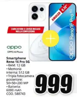 MediaWorld Oppo Reno 16 Pro 5G offerta