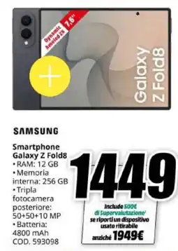 MediaWorld Samsung Smartphone Galaxy Z Fold8 offerta