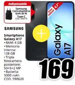 MediaWorld Samsung Smartphone Galaxy A17 offerta