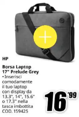 MediaWorld HP Borsa Laptop 17" Prelude Grey offerta