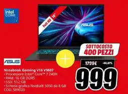 MediaWorld Notebook Gaming ASUS V16 V3607 offerta
