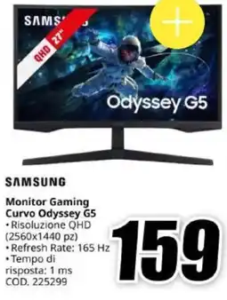 MediaWorld Samsung Monitor Gaming Curvo Odyssey G5 offerta