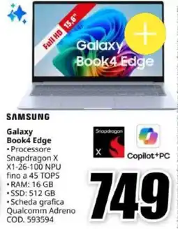 MediaWorld Samsung Galaxy Book4 Edge offerta