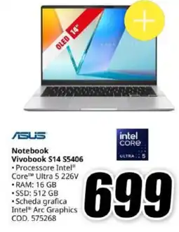 MediaWorld Asus Vivobook S14 S5406 offerta