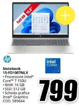 MediaWorld Notebook HP 15-FD1007NLX offerta