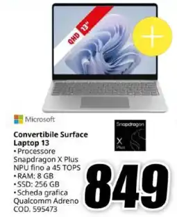 MediaWorld Microsoft Convertibile Surface Laptop 13 offerta