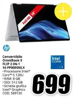 MediaWorld hp Convertibile OmniBook 5 FLIP 2-IN-1 offerta