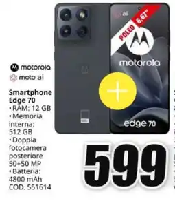 MediaWorld motorola smartphone edge 70 offerta