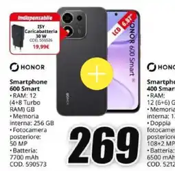 MediaWorld Honor Smartphone 600 Smart offerta