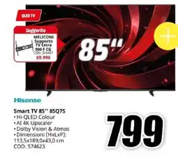 MediaWorld Hisense Smart TV 85" offerta