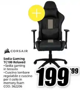 MediaWorld Corsair Sedia Gaming TC100 Relaxed offerta