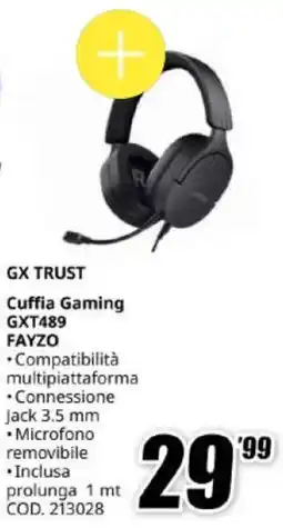 MediaWorld Cuffia Gaming GX TRUST GXT489 offerta