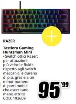 MediaWorld Razer Tastiera Gaming Huntsman Mini offerta