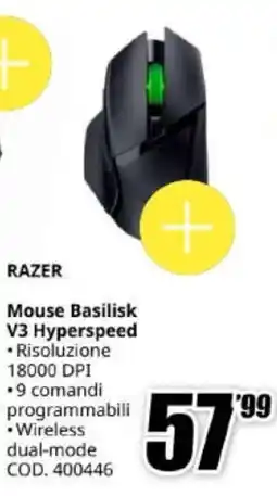 MediaWorld Razer Mouse Basilisk V3 Hyperspeed offerta