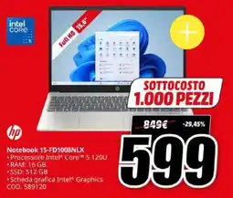 MediaWorld hp Notebook 15-FD1008NLX offerta