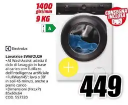 MediaWorld Lavatrice Electrolux EW6FZU29 offerta