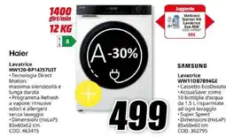 MediaWorld Haier Lavatrice HW120-BP1435UIT offerta