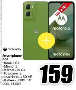 MediaWorld Smartphone Motorola G06 offerta