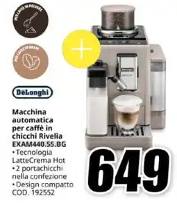 MediaWorld Macchina automatica per caffè in chicchi Rivelia DeLonghi offerta
