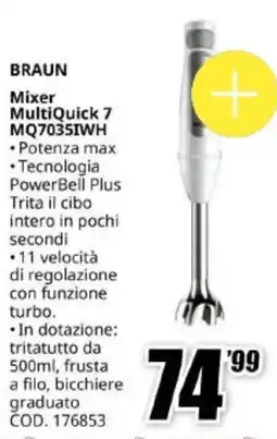 MediaWorld Braun Mixer MultiQuick 7 offerta
