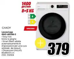 MediaWorld Candy lavasciuga GWD 485SB6-S offerta