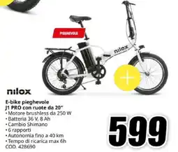 MediaWorld E-bike pieghevole J1 PRO con ruote da 20" offerta