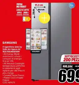 MediaWorld Samsung Frigorifero Side by Side Air-Space AI offerta