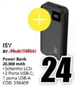 MediaWorld ISY Power Bank offerta