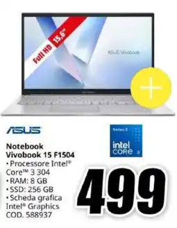 MediaWorld Asus Notebook Vivobook 15 F1504 offerta