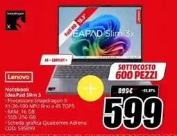 MediaWorld Lenovo Notebook IdeaPad Slim 3 offerta