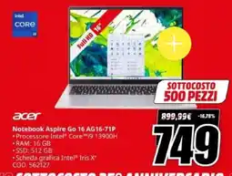 MediaWorld Acer Notebook Aspire Go 16 offerta
