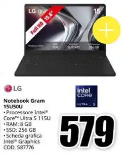 MediaWorld LG Notebook Gram 15U50U offerta