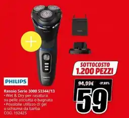 MediaWorld Rasoio Serie 3000 S3344/13 Philips offerta