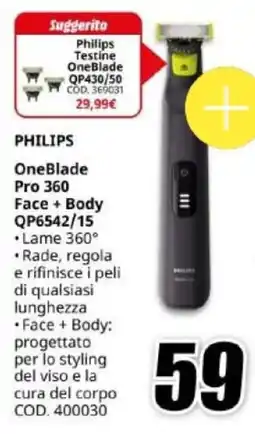 MediaWorld Philips OneBlade Pro 360 Face + Body offerta