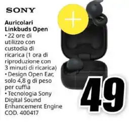 MediaWorld Sony Auricolari Linkbuds Open offerta