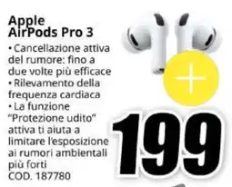 MediaWorld Apple AirPods Pro 3 offerta