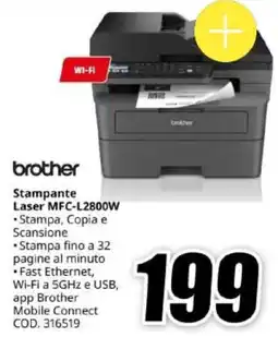 MediaWorld Brother Stampante Laser MFC-L2800W offerta