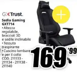 MediaWorld GXTTrust Sedia Gaming GXT714 offerta
