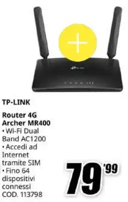 MediaWorld TP-LINK Router 4G Archer MR400 offerta