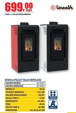 Bricofer Stufa a pellet Talia ventilata offerta