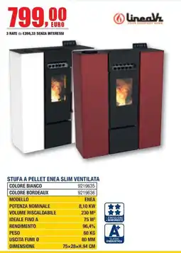 Bricofer Stufa a pellet Enea Slim ventilata offerta