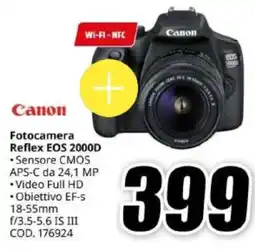 MediaWorld Canon Fotocamera Reflex EOS 2000D offerta