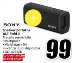MediaWorld Sony speaker portatile ult field 3 offerta