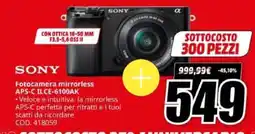 MediaWorld Sony Fotocamera mirrorless APS-C ILCE-6100AK offerta
