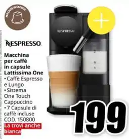 MediaWorld Nespresso macchina per caffè in capsule Lattissima One offerta