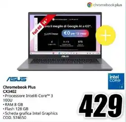 MediaWorld Asus Chromebook Plus CX3402 offerta