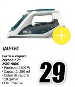 MediaWorld Imetec Ferro a vapore Zerocalc Z1 offerta