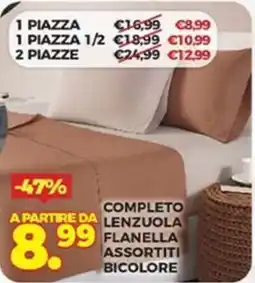 Ni Hao Market Completo lenzuola flanella assortiti bicolori offerta