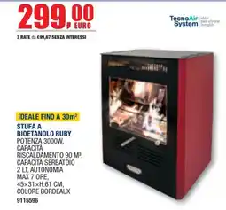 Bricofer Stufa a bioetanolo Ruby offerta