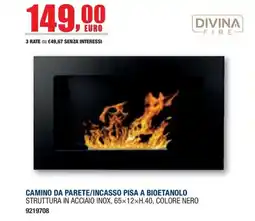 Bricofer Camino da parete/incasso Pisa a bioetanolo offerta